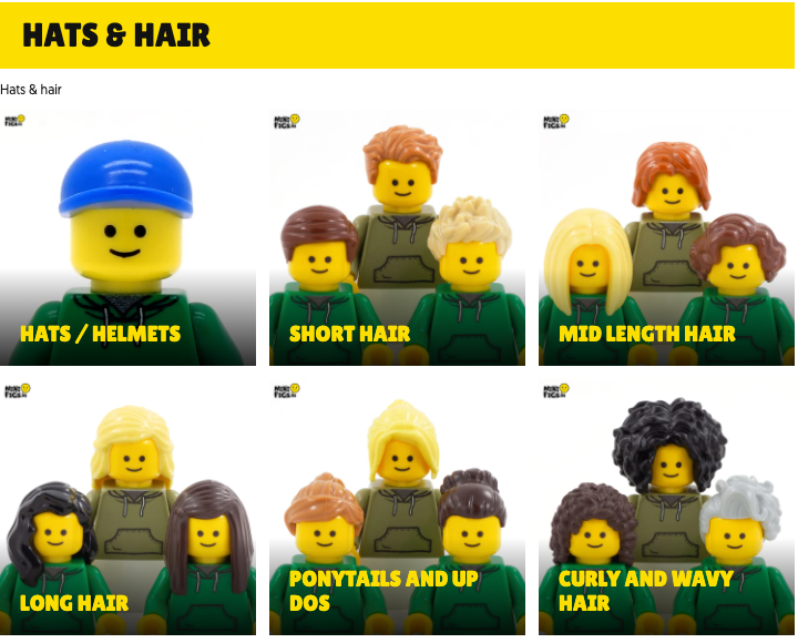 Minifigura LEGO personalizzata: cappelli
